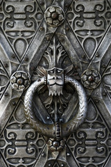 Old iron door with key-stone