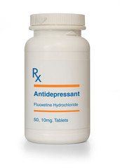 Bottle of antidepressant medication