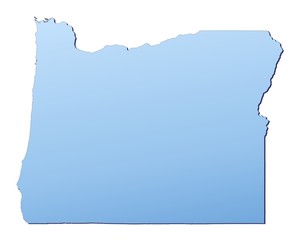 Oregon(USA) map filled with light blue gradient