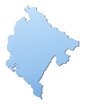 Montenegro map filled with light blue gradient