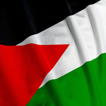 Close up of the Jordanian flag, square image