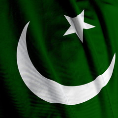 Close up of the Pakistani flag, square image