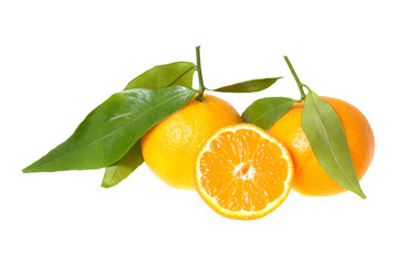 tangerines isolated on white background