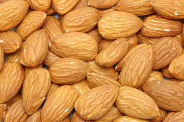 Close up of roasted almond snack background