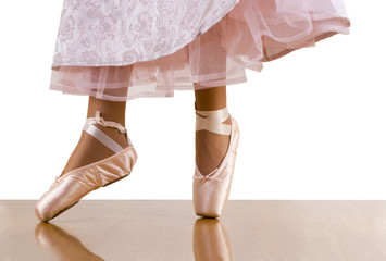Caught movements of ballet workout; ballerina dancing. - obrazy, fototapety, plakaty