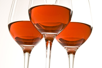 Three Glasses of Rosé Wine
