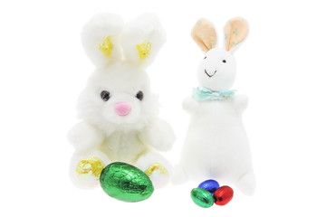 Easter Bunnies with Chocolate Eggs