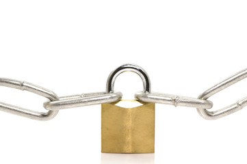 Padlock and chains