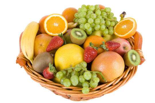 basket with colorful fruits