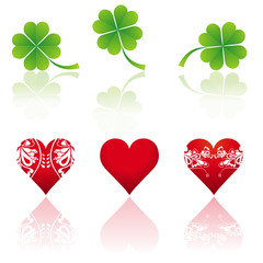 three hearts and three shamrocks