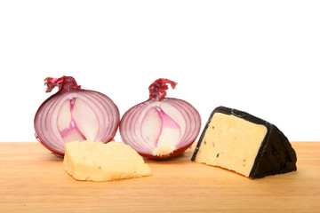 Red onions and Cheddar cheese
