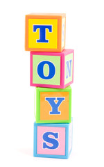 words alphabet blocks studio isolated