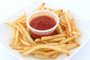 fries with ketchup