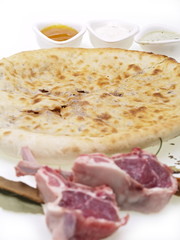 indisches tandoori naan brot mit lammfleisch gefüllt