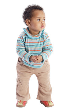 African American Baby A Over White Background