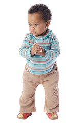 African american baby a over white background