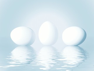 White eggs. 3D  graphics