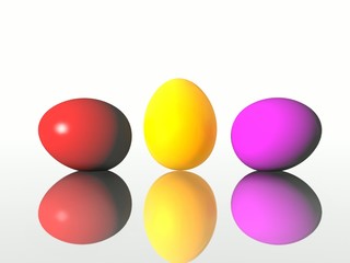 Easter color eggs. 3D computer graphics