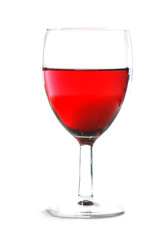 Red wine isolated on white background
