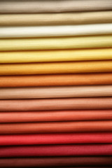 Color samples of a fabric in shop