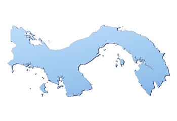 Panama map filled with light blue gradient