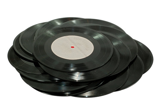 Vinyl Record isolated on a white background.
