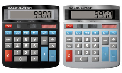 The financial calculator. Vector. Isolated on white background.