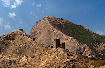 Fortress on mountain hill