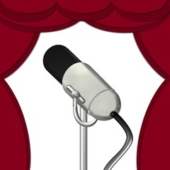 mikrofon - roter vorhang