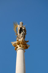 The Plague Pillar with a sculpture of Virgin Mary