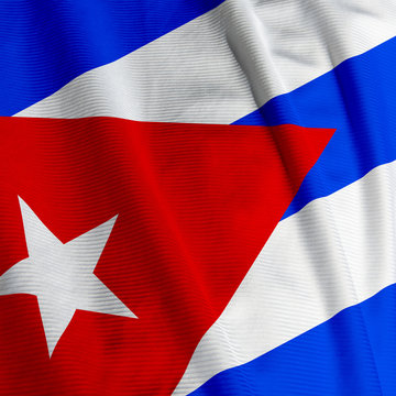 Close up of the Cuban flag, square image