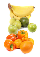 Fototapeta na wymiar fruits and vegetables - isolated on white