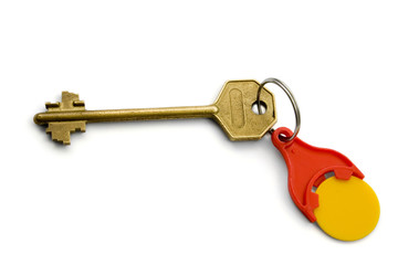 The Key with red key ring for coins
