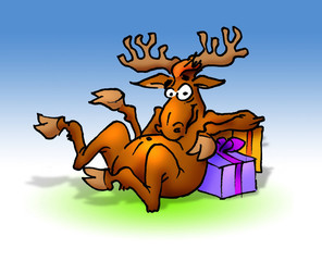 Reindeer with christmas boxes