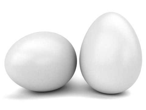 big Easter eggs on a white background