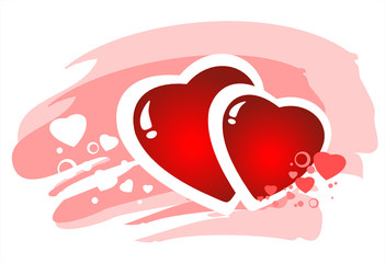 hearts on a pink background