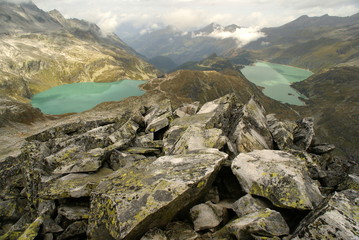 Blue lakes in Austrian Alps