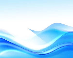 Tissu par mètre Vague abstraite illustration de vagues bleues abstraites