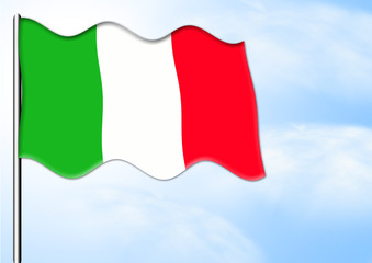 bandiera italiana sfondo cielo