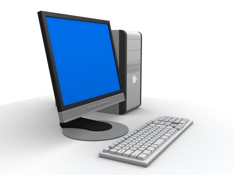 computer mit monitor und tastatur
