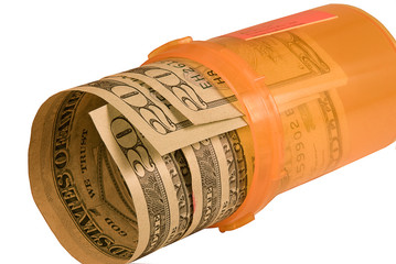 Money in a pill bottle