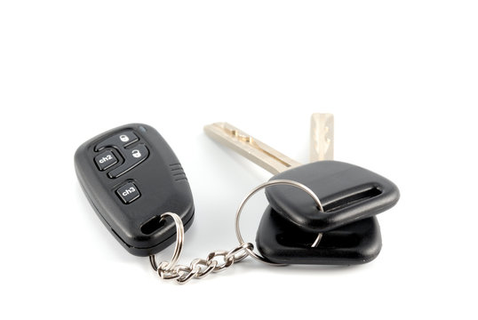 Car keys and charm from car alarm system