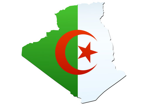 Carte de l'Algérie (drapeau)