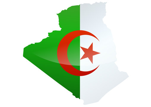 Carte de l'algérie (drapeau métal)