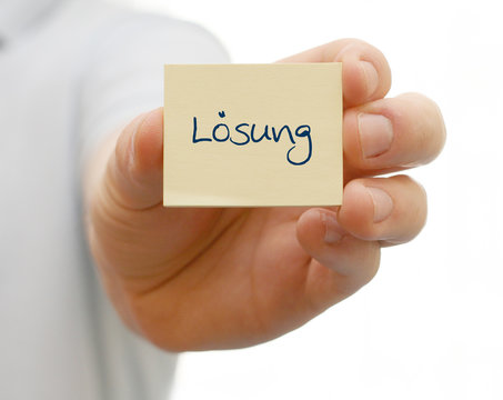 Notizzettel mit L&ouml;sung