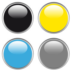 Butons - black, yellow, blue, grey