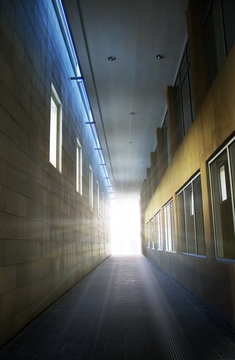 Corridor with light at the end 