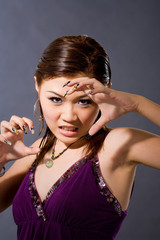 Obraz premium theatrical anger face expression