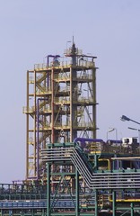 Fototapeta premium view of elements of chemical refinery