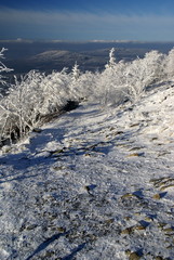 Winter path with beautiful lookout 